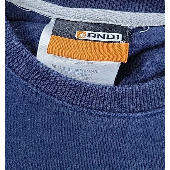 Vintage 90s Reebok Crewneck Sweatshirt Men LARGE Navy Embroidered AND1 - Picture 6 of 10